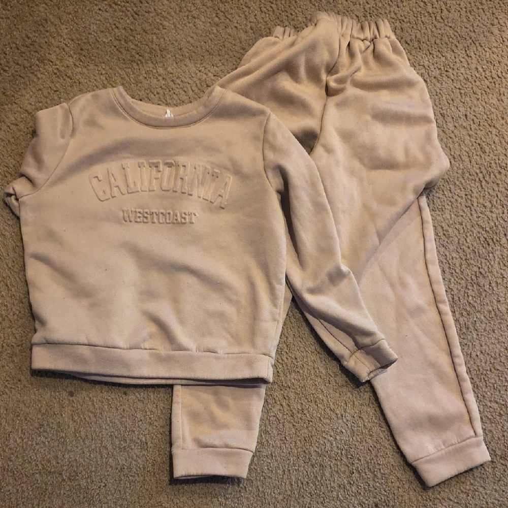 Kids Beige Sweatshirt and Pants Set